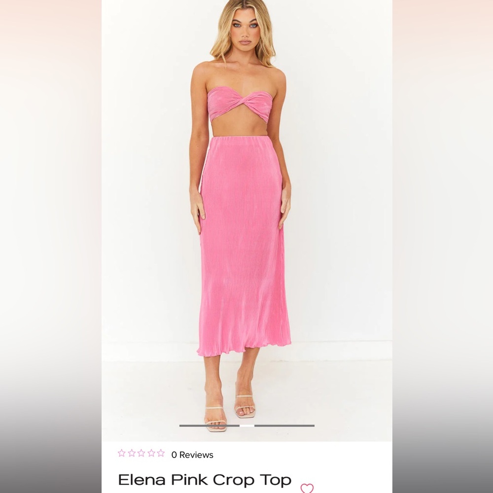 Beginning boutique Elena crop top and skirt set - pink